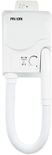 Pro Washroom Body & Hair Dryer - Wall-Mounted Hair Dryers with Shaver Sockets - 5 Heat Settings - Safe for Bathroom Installation - for Hotels, Gyms & Spas (Adjustable Dial)