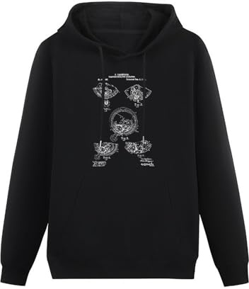 QICHEN BAG Men's Casual Shirt Pocket Watch Repeater Jeweler Watch Clockmaker Hoody Black M