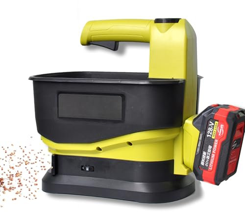 Spargisemi a batteria Spandiconcime portatile da 5,5 litri Spargisemi per prato Spargisale alimentato a batteria da 4,0 Ah Portata variabile, larghezza di dispersione regolabile, per semi, mangime