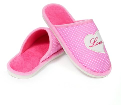 JOMIX Pantofole Donna Invernali da Casa Ciabatte Ragazze Calde Morbide da Inverno MD9669 Rosa 38/39