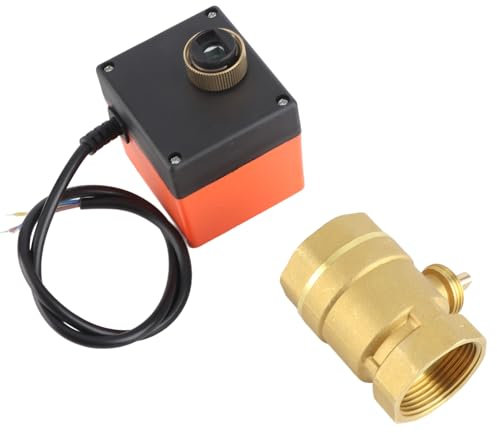 Magnetventil, Elektrisches Ventil, Motorisierter Kugelhahn, 2-Wege-3-Draht-Motorkugelhahn aus Messing, DC 12–24 V, Elektrisches Ventil DN32, G1–1, 4 Zoll