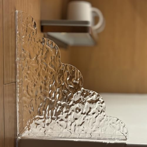HOMUS Eck-Spritzschutz für Badezimmer, 21,6 x 18,8 cm, selbstklebend, wasserdicht, für Badewanne, Dusche, Waschbecken, 2 Stück