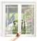 47'' x 47'' Adjustable Window Fly Screen, Fiberglass Mesh Mosquito Netting with Zipper Hook and Sticky Tape, Can Be Cut DIY Cat Proof Window Net for Summer Patio Keep Bugs Out
