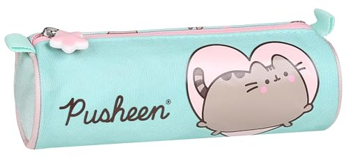 sarcia.eu Pusheen Schulmäppchen für Mädchen, rund, Röhrenform, Stifte Etui Schulsachenetui, Mint 22x8x8cm (Pusheen Rund B)