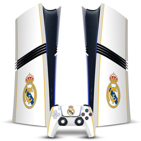 Head Case Designs sous Licence Officielle Real Madrid CF Blanc Badge Vinyle Autocollant De Jeu Peau Compatible avec Sony PlayStation 5 PS5 Pro Digital Edition Console & DualSense Controller