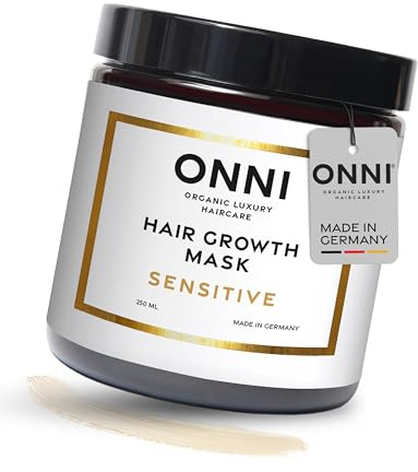 ONNI – SENSITIVE Haarmaske für Haarwachstum 250ml – Sanfte Haarkur mit Follicusan & Koffein – Hair Growth Mask pflegt Haar & Kopfhaut, spendet Feuchtigkeit – silikon-, paraben- & sulfatfrei