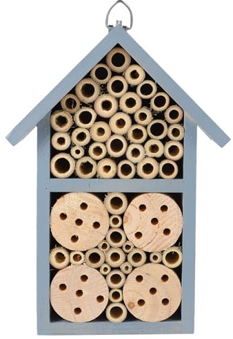 TOYANDONA Insektenhotel aus Naturholz Bienenhaus mit Schutzfunktion Hängendes Wildbienen Nisthaus für Garten und Balkon 1 Stück Bemalt