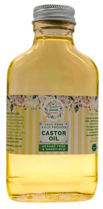 Green Planet Beauty 100% Pure Cold Pressed Castor Oil, Hexane Free, Unrefined, Vegan and Cruelty Free