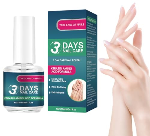 Vartegas 3 Day Nail Care Öl Nagelhärter 3 Days Nail Care - Keratin Amino Acid Formula Nagelpflege für rissige trockene Nägel | Tägliche Stärkung für gesunde gepflegte Nägel (A)