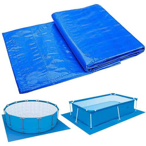 BIZOI Alfombra de Suelo para Piscina, Alfombrilla Rectangular para Piscina, 200 X 300 cm Paño de Piso Plegable para Piscinas