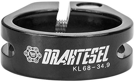 Drahtesel Fahrrad Sattelstütze, Sattel-klemme, Klemmring mit Schraubverbindung, Sattelstützenklemme (Schwarz, 31,8mm)