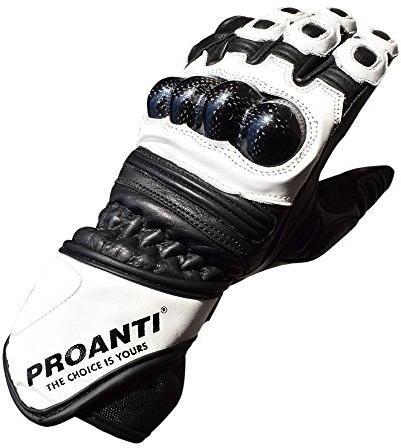 PROANTI Motorradhandschuhe Race Leder Motorrad Herren Damen Handschuhe - Größe XL