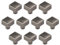 GedoTec Möbelknöpf Edelstahl Küchen-Knöpfe für Schubladen & Schranktüren - Sonja | Türknopf für Kommoden & Möbel-Schränke | Möbelknopf silber | 25 x 25 mm | 10 Stück - Möbelknauf eckig mit Schrauben