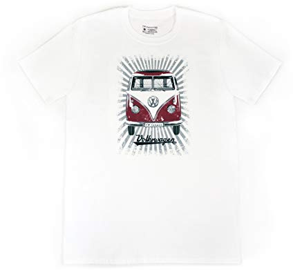 BRISA VW Collection - Volkswagen T-Shirt Unisex-Kurzarm & Rundkragen mit T1 Bulli Bus Motiv aus Baumwolle ohne Seitennähte (S-XXL)