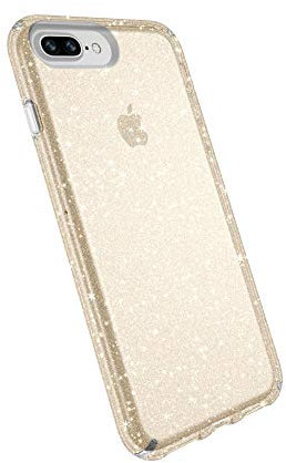 Speck Presidio Case with Shock Barrier for iPhone 6 Plus/6s Plus/7 Plus/8 Plus - Clear/Gold Glitter