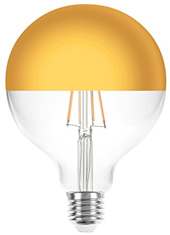 NCC-Licht LED Filament Leuchtmittel Globe G125 8W = 60W E27 Kopfspiegel Gold 840lm extra warmweiß 2200K Retro Nostalgie