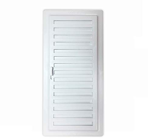 ALBERTO MUÑOZ Rejilla ventilación baño PVC 9.8x22.5 cm con Marco y Cierre