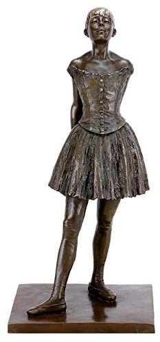 Kunst & Ambiente - Kleine vierzehnjährige Tänzerin - Moderne Bronzeskulptur Edgar Degas - Höhe: 66 cm - Bronzesockel - Impressionismus - Baletttänzerin