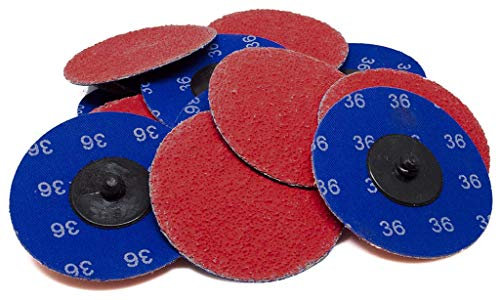 Benchmark Abrasives 3 Inch Sanding Discs Quick Change Ceramic - Drill & Die Grinder Sanding Disc for Deburring, Polishing, Rust Remover for Metal, Paint Stripper (25 Pack) - 50 Grit