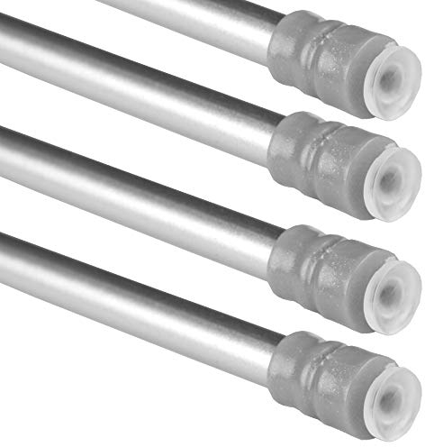 Bestlivings 4er Pack Klemmstange (Silber) Schraubtechnik ausziehbar 80-120 cm, Gardinenstange zum Klemmen, für leichte Gardinen, kein Bohren - Kleben