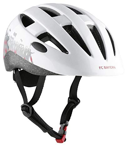 FCB Helm | Kinder-Fahrradhelm | Helm | weiß | Größe M | 53-58 cm