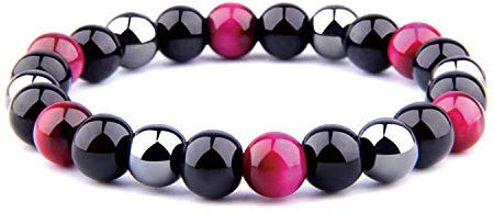 Bracelet Triple Protection Oeil de tigre, perles en hématite et obsidienne noire de l'UEUC