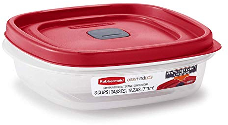Rubbermaid 2030328 Easy Find Vented Lid Food Storage Container, 3-Cup (4)