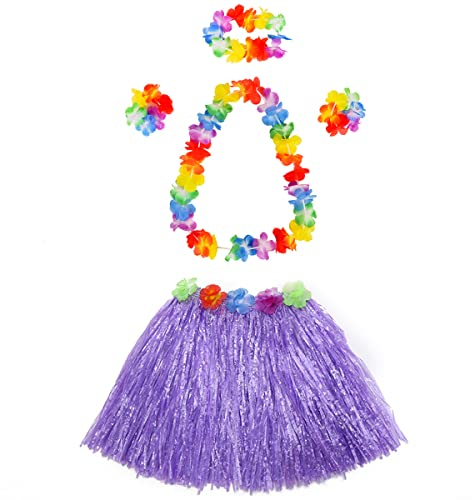 thematys Hawaii Kostüm - Hawaiirock & Blumenkranz für Herren & Damen - Perfekt für Fasching, Karneval, Cosplay, Halloween, Oktoberfest, Hochzeit, Beachparty, Urlaub, Geburtstag, Sommerfest