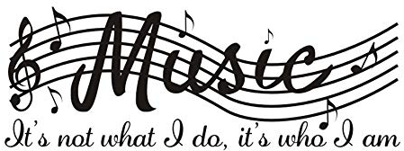 Wall Sticker with Musical Note and Sayings, Wall Decal Made of Vinyl, Art Mural Wallpaper for Office, Bedroom, Gym, Study and Other Decors