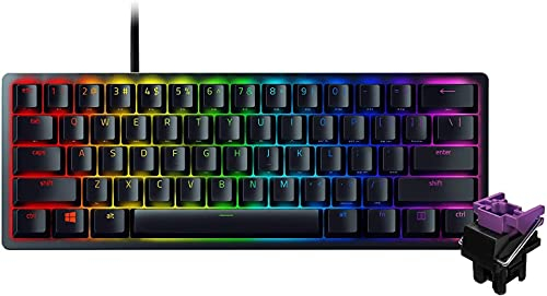 Razer Huntsman - Mini teclado para videojuegos (conmutadores ópticos Clicky Optical Switches), iluminación RGB (disposición estadounidense - QWERTY)