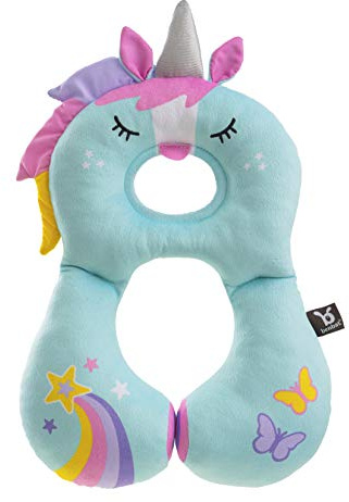 benbat Keilkissen für Reise, Baby, Reisekissen, Nackenstützkissen, Kinderkissen, Reisekissen, Kinder, Auto, Reisekopfstütze 1 bis 4 Jahre, Motiv Einhorn - BE-HR310