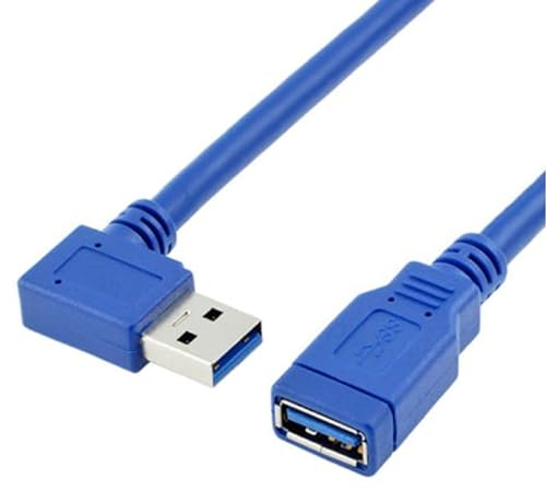 CABLEPELADO Câble d'extension USB 3.0 Super Speed USB type A mâle femelle haute vitesse 5 Gbps pour imprimante, souris, clavier, Hub, clé USB, manette PS, HDD, ordinateur Bleu 25 cm