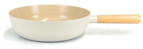 Neoflam FIKA Bratpfanne mit Antihaftbeschichtung, 25,4 cm, für Herd und Induktion, Holzgriff und Antihaft-Keramikbeschichtung, hergestellt in Korea (26 cm)
