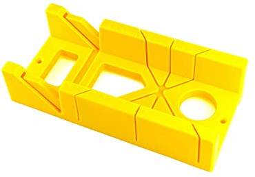 QWORK 12-Inch High Impact Plastic Miter Box with Versatile Cutting Angles and Ruler Scale