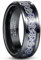 TUNGSTORY Wolfram Herz Ring Herren 8mm Blau-Schwarz Ring Keltischer Schmuck Männer Ehering Größe 67.2(21.4)