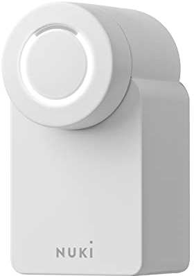 Nuki Smart Lock 3.0, Cerradura conectada de acceso sin llave, Cerradura Smart Lock para casa conectada, Funciona con pilas, certificado AV-TEST, Blanco