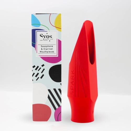 Syos Alto Saxophone Mouthpiece, Spark Model, 5 Tip Opening, Carmine Red: Easy-To-Play, Bright and Powerful