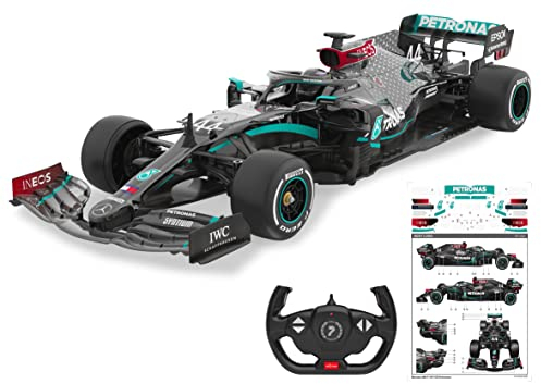 JAMARA Mercedes-AMG F1 W11 EQ Performance 1:12 - 2,4GHz für Mehrspielerbetrieb, offiziell lizenziert, originalgetreue Lackierung, Inklusive Dekorbogen, Schwarz, 402106