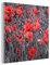 MuchoWow Glasbild Glasfoto Wandbild Bilder Deko 50x50 cm Rote Mohnblumen in einem Schwarz-Weiß-Bild