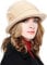 CheChury Damen Wollmütze Winter Warme Strickmütze Beaniemütze Retro Fedorahüte Glockehut Kaschmir Bowler Hut Mit Schirm Melone Hut, Beige