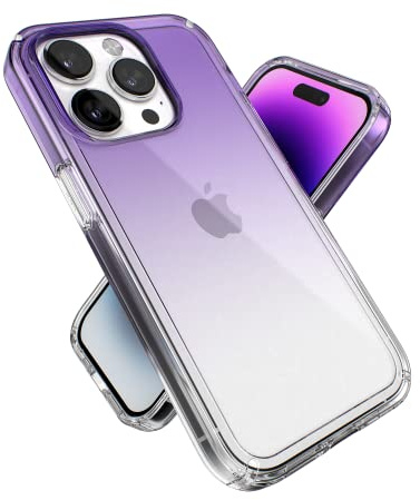 Speck Produkte Gemshell Ombre iPhone 14 Pro Hülle, Amethyst Purple Fade/Clear