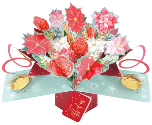 From All Of Us Christmas Card 3D Festive Bouquet Pop Up Christmas Card Xmas POP067X51