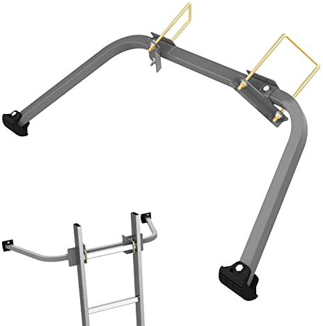 Leiter Stabilisator, Leitersicherung Dachrinne Heavy Duty Leiter Dachhaken Dachhaken Leiterhaken Dachleiterhaken für Ziegel Stahlleiter Stabilisator, Traglast 170 kg, Leiter Zubehör Dachrinne (Silber)