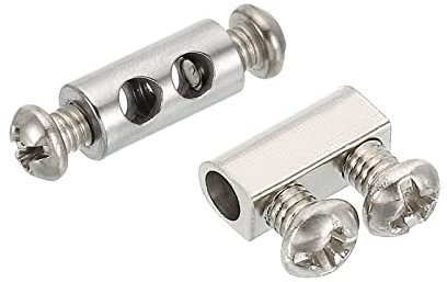 PATIKIL Wire Rope Clips, 1 Set/20Pcs Steel Cable Clamps 3mm 3.5mm Double Holes Wire Lock Rope Fittings Clip with M3/M4 Screws for Cable