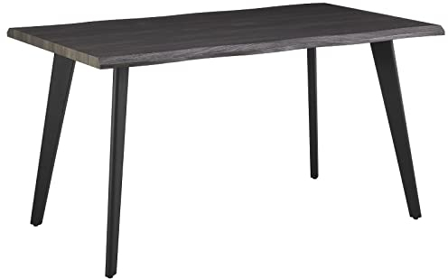 TUKAILAI Esstisch Holz 140cm, Küchentisch mit Wellenförmige Kante und Metallbeinen, Moderner Rechteckiger Esszimmertisch für 4-6 Personen, Tisch Wohnzimmer Frühstückstisch für Küche Esszimmer, Braun