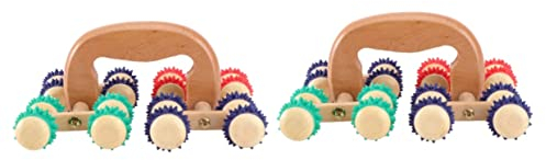 DOITOOL 2 Pcs Massager Manual Scalp Massagers Massager Wood Tools Back Massager Roller Back Massager Scratcher Muscle Roller Rollers Body Massager Body Roller Spa