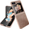 NINKI Bling Case Kompatibel Samsung Galaxy Z Flip 5 Handyhülle mit Displayschutz,Luxus Glitter Galaxy Flip 5 Hülle,Z Flip 5 Telefonhülle für Samsung Galaxy Z Flip 5 schutzhülle Frauen Gold