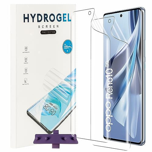 2 Pack Protector Pantalla para OPPO Reno 10/Reno 10 Pro 5G [No es de cristal],Sin Burbujas,Fácil de Instalar Flexibilidad TPU Película Resistente a los Arañazos HD y Sensibilidad ，Transparente