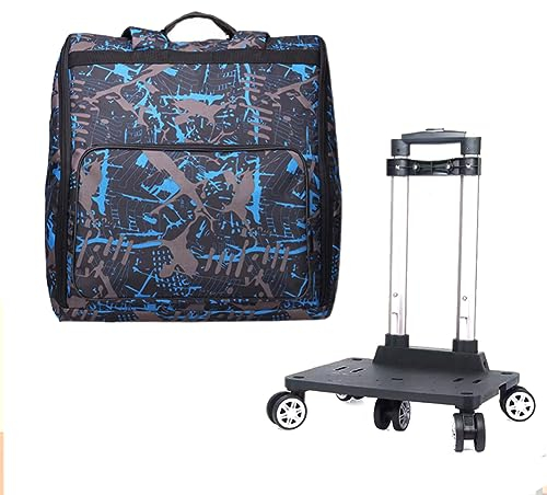 HDYNUZ Akkordeontasche mit Riemenscheiben, Akkordeon-Trolley und Tasche, verdicktes Oxford-Gewebe, 23 mm Perlenbaumwolle für 48–120 Bass-Akkordeons, Universalrad (Size : 96 Bass)