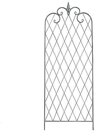 Gartenspalier Für Weinreben Und Kletterpflanzen, 59 Zoll Hoch, Schmiedeeiserne Dekoration Für Rasen, Terrasse Und Wanddekoration, Reseau-Paneele Aus Metalldrahtgitter Für Rosen-, Clematis- Und Efeu,